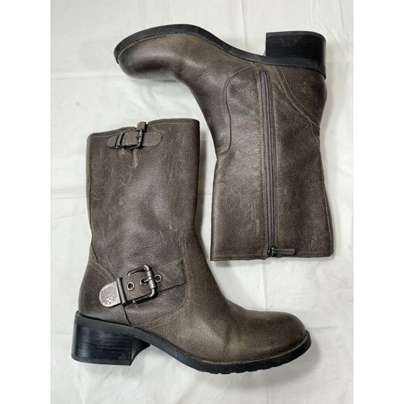 VINCE CAMUTO WEXLE GRAY LEATHER RIDING BOOTS SIZE 9.5 M - Picture 7 of 14